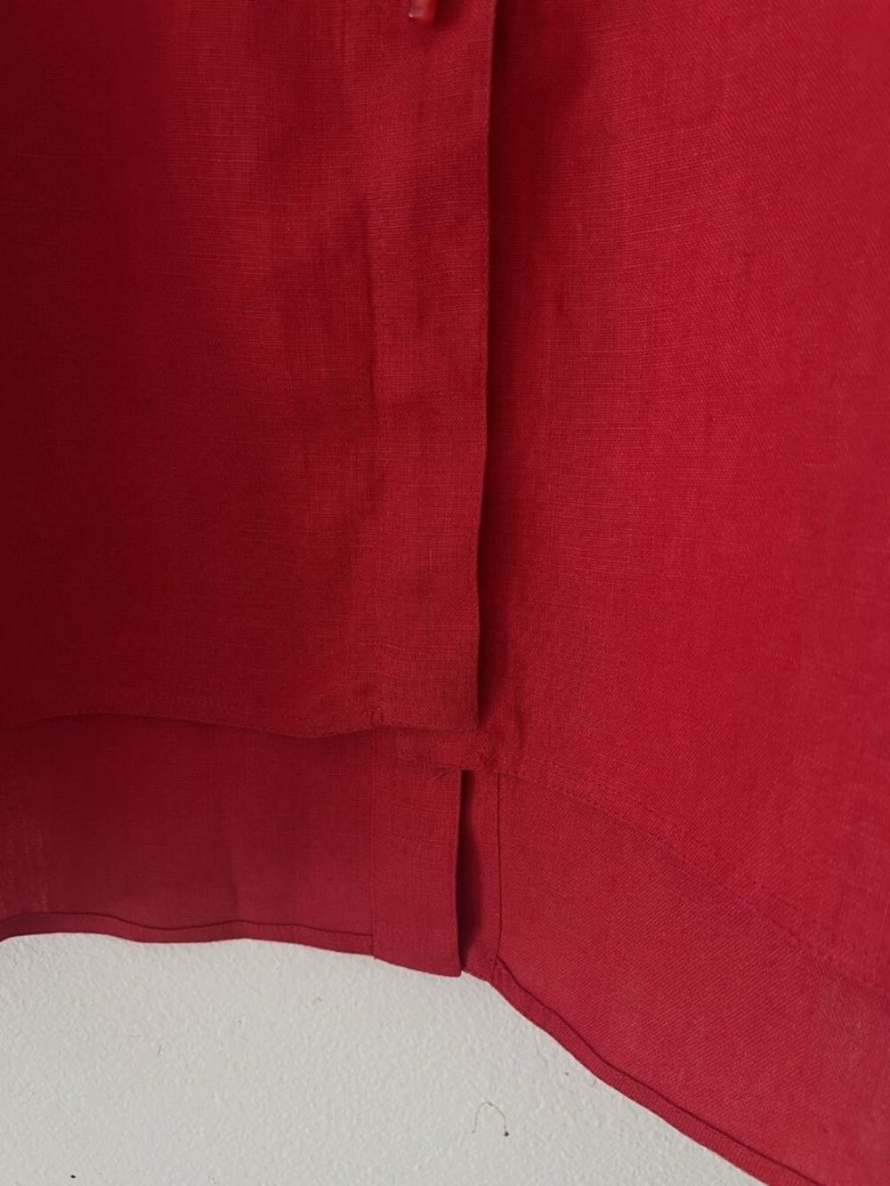 Courtney Washington 100% Linen Red Linen Top Size S Oversized Lagenlook NEW Art - Picture 5 of 10